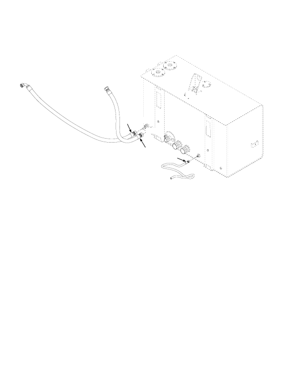 HYDRAULIC TANK AND ATTACHING BRAKE HOSES