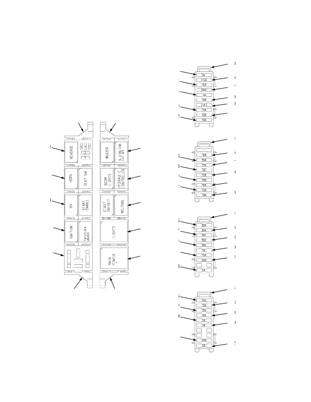 RELAYS AND FUSES (-> S/N C222E01608K EXC. 01601)