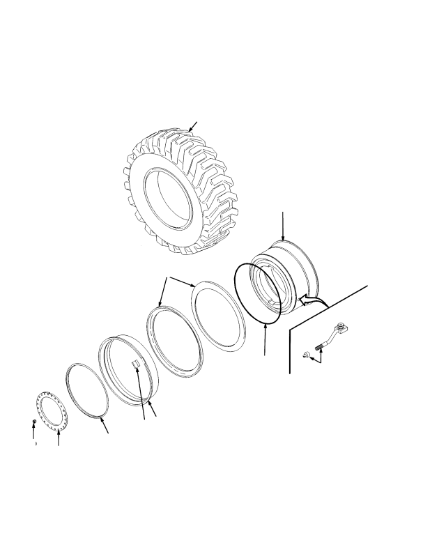 STEER TIRES AND WHEELS 18.00 X 25