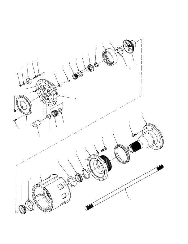 HUB AND SHAFT (S/N D117E01805A -> INC. 1797 1802) (S/N D117E01800A -> INC. 1796)