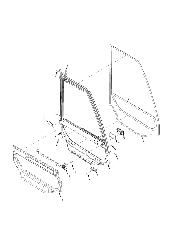 CAB LEFT HAND DOOR ASSEMBLY