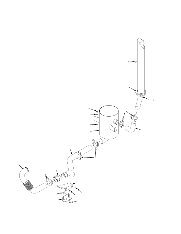 EXHAUST SYSTEM CUMMINS QSB 3.3L DIESEL ߝ CAB WITH OVERHEAD GUARD