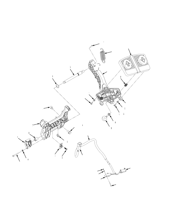 THROTTLE PEDAL ASSEMBLY AND ATTACHING PARTS MONOTROL PEDAL