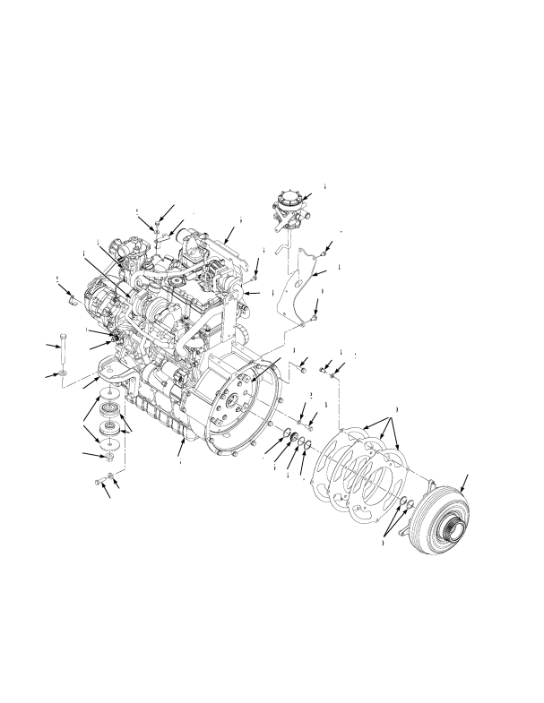 ENGINE MOUNTING AND TORQUE CONVERTER KUBOTA DIESEL