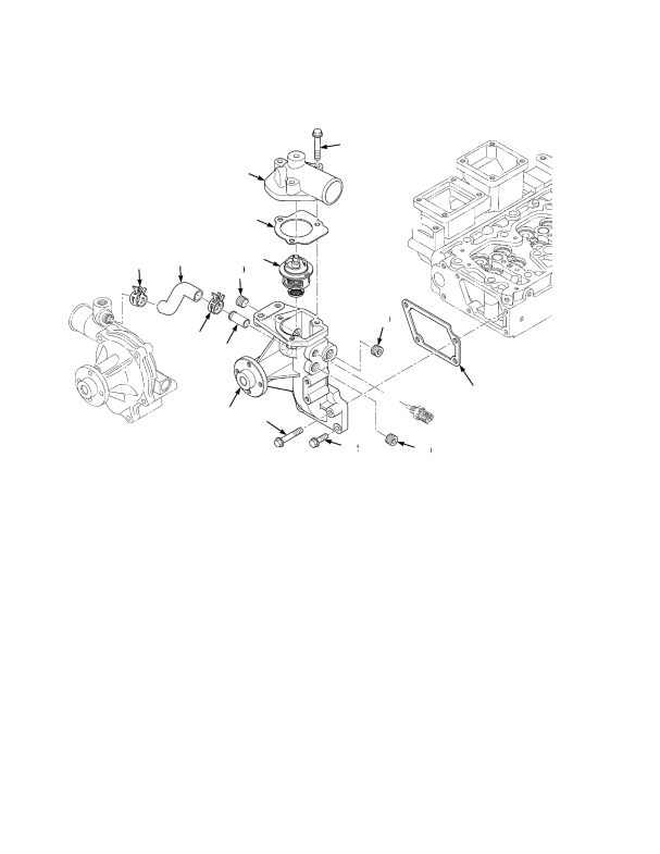 WATER PUMP FLANGE AND THERMOSTAT  KUBOTA DIESEL