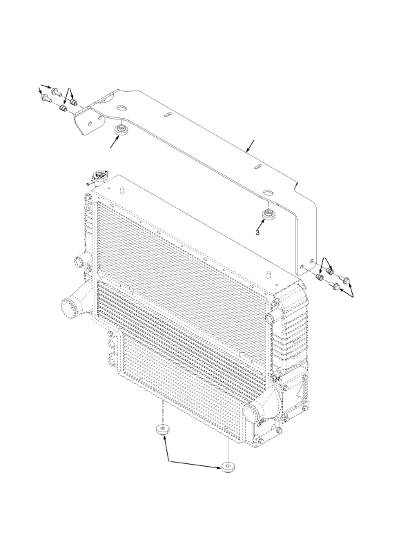 RADIATOR MOUNTING CUMMINS QSB 3.3L DIESEL