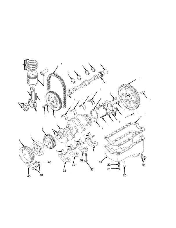 CAMSHAFT AND CRANKSHAFT PETROL AND LPG — 1990 THRU 1991 SERIES ENGINE (→ S/N F006A07082)