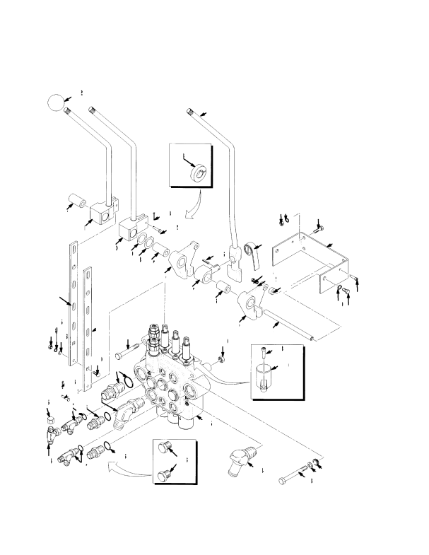 CONTROL VALVE ATTACHING PARTS TWO AND THREE FUNCTION (S/N F006A10792 →)