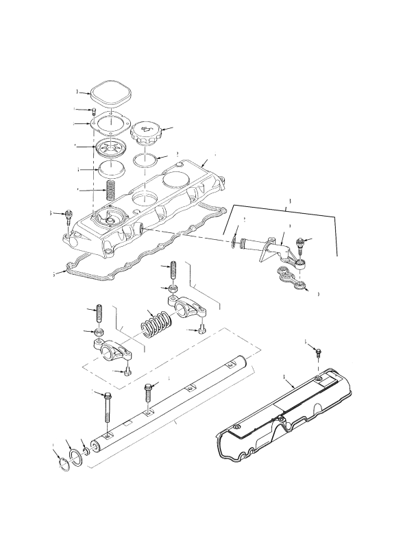 VALVE COVER AND ROCKER ARM SHAFT DIESEL