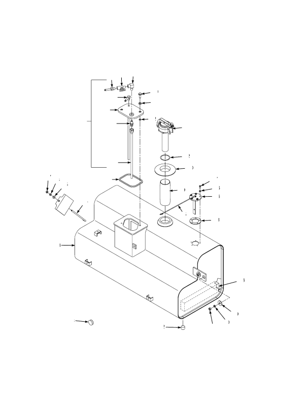 FUEL SUPPLY SYSTEM DIESEL TIER II TANK AND COVER ASSEMBLY