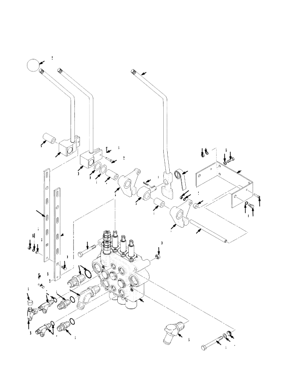 CONTROL VALVE ATTACHING PARTS WITH FITTINGS TWO AND THREE FUNCTION