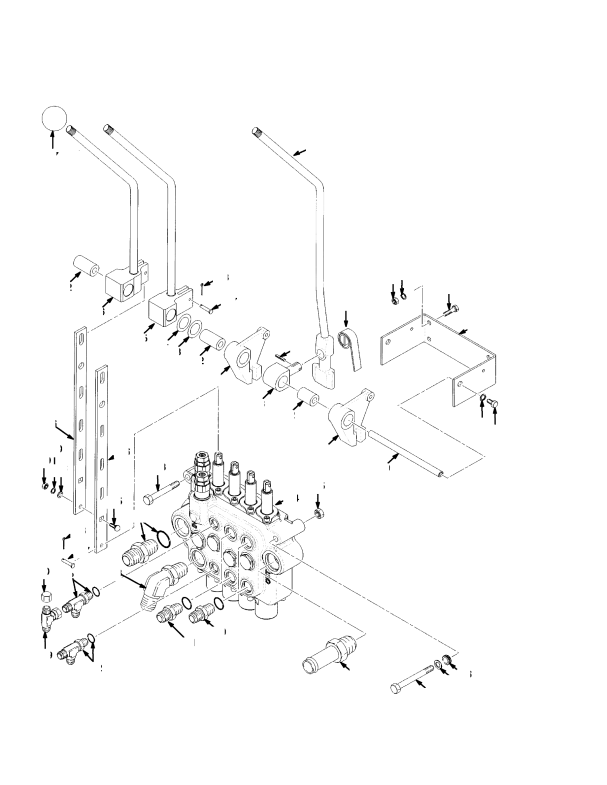 CONTROL VALVE ATTACHING PARTS WITH FITTINGS FOUR FUNCTION