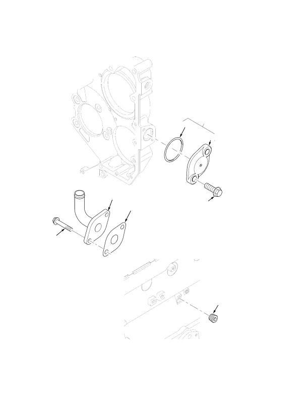 TURBO DRAIN PIPE AND BLANKING PLATE TIER II ENGINE