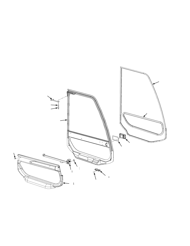 CAB LEFT HAND DOOR ASSEMBLY