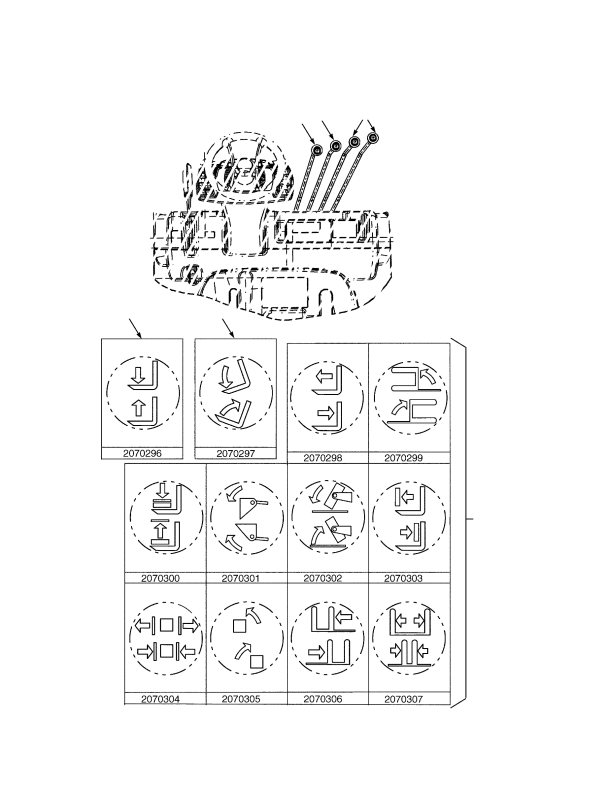 CONTROL LEVER LABELS MANUAL HYDRAULICS