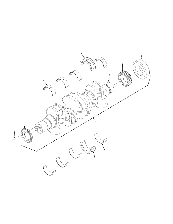 DIESEL ENGINE ASSEMBLY CRANKSHAFT AND MAIN BEARINGS