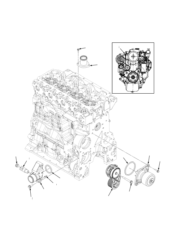 DIESEL ENGINE ASSEMBLY WATER PUMP AND CONNECTIONS CUMMINS 4.5L