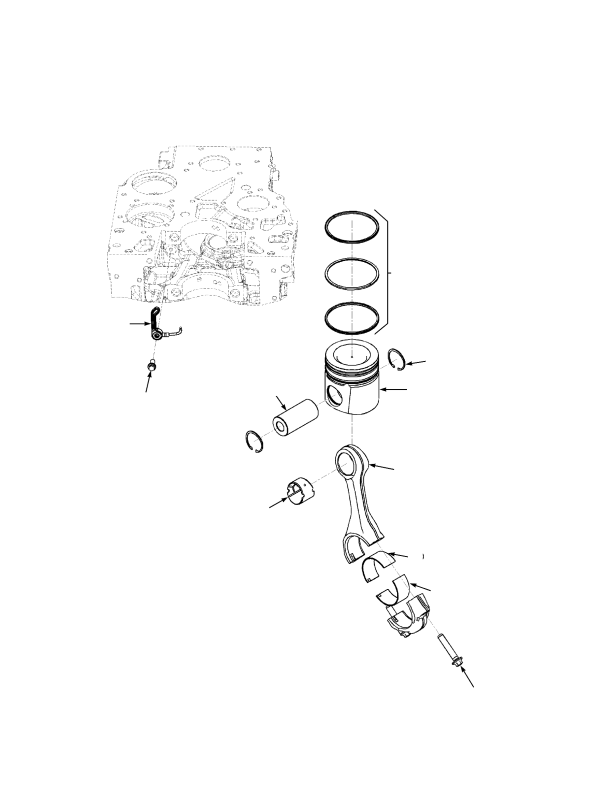 DIESEL ENGINE ASSEMBLY PISTON AND CONNECTING ROD