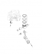 DIESEL ENGINE ASSEMBLY PISTON AND CONNECTING ROD