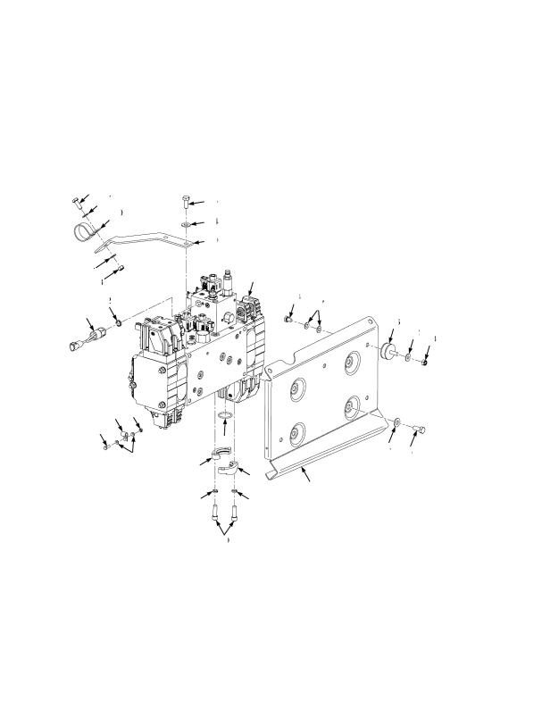 HYDRAULIC CONTROL VALVE AND ATTACHING PARTS WET BRAKE FOUR SLICES