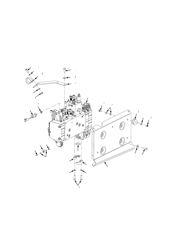 HYDRAULIC CONTROL VALVE AND ATTACHING PARTS WET BRAKE THREE SLICES