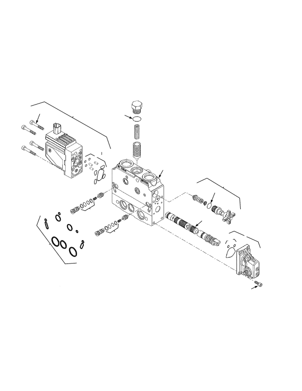 HYDRAULIC CONTROL VALVE WET AND DRY BRAKE THREE AND FOUR SLICES LIFT SECTION ASSEMBLY LH