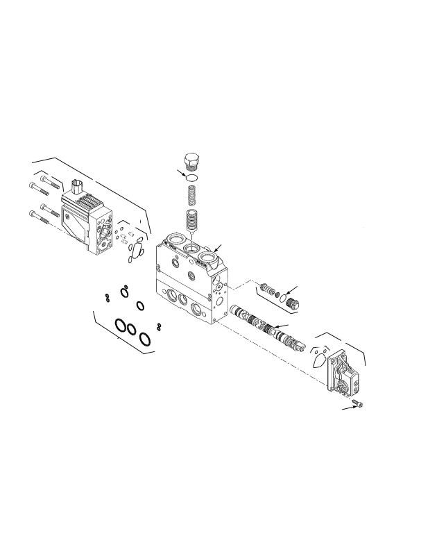 HYDRAULIC CONTROL VALVE WET AND DRY BRAKE THREE AND FOUR SLICES TILT SECTION ASSEMBLY