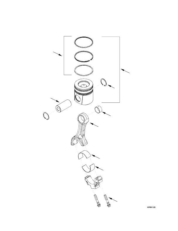 PISTON AND CONNECTING ROD TIER II ENGINE