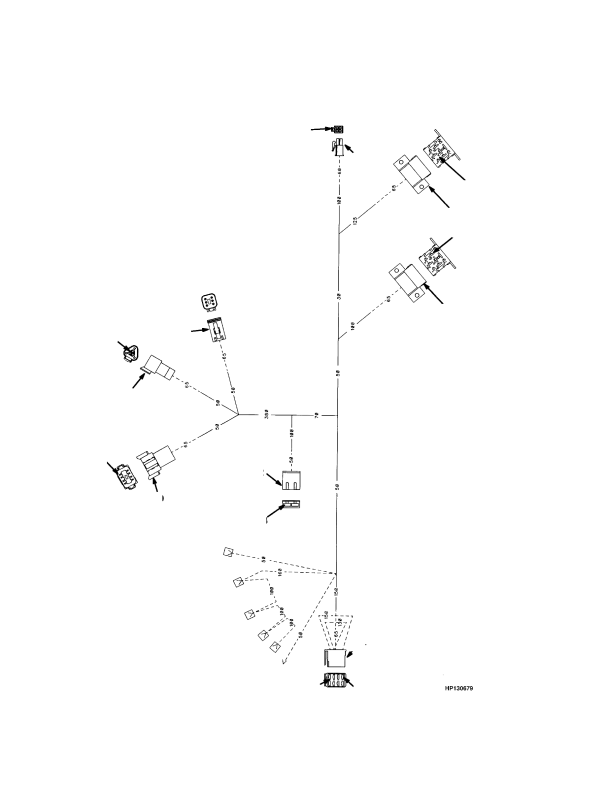 WIRE HARNESS ATTACHMENT CONTROL (S/N A214E01651 ↔ S/N A214E01806)