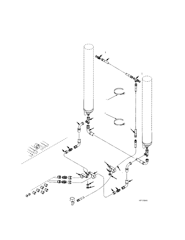 LIFT CYLINDER ATTACHING PARTS EMPTY CONTAINER HANDLER (-> S/N A214E02236D)