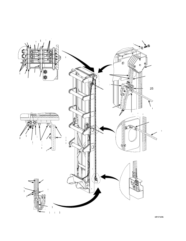 HEADER HOSE EMPTY CONTAINER HANDLER (S/N A214E02078B ->)