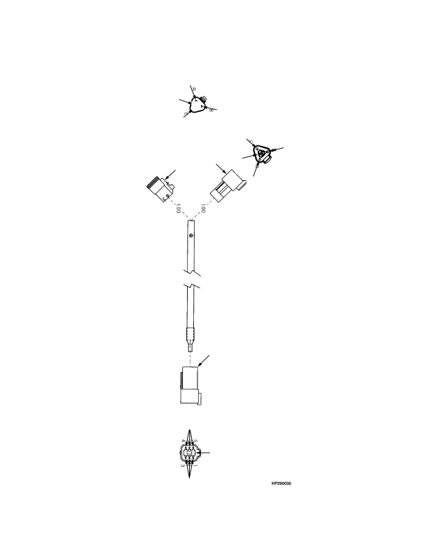 WIRE HARNESS FRONT END EQUIPMENT -> HEADER HOSES MAST FRONT