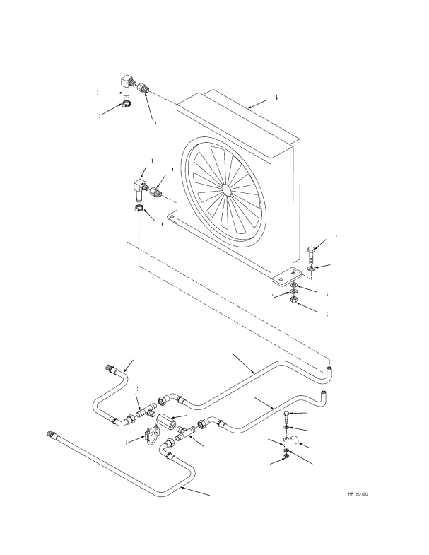 OIL COOLER AND ATTACHING PARTS EMPTY CONTAINER HANDLER