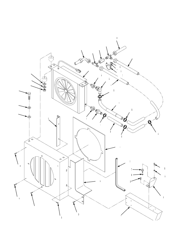 OIL COOLER AND ATTACHING PARTS FORK LIFT TRUCK -> TIER II ENGINE