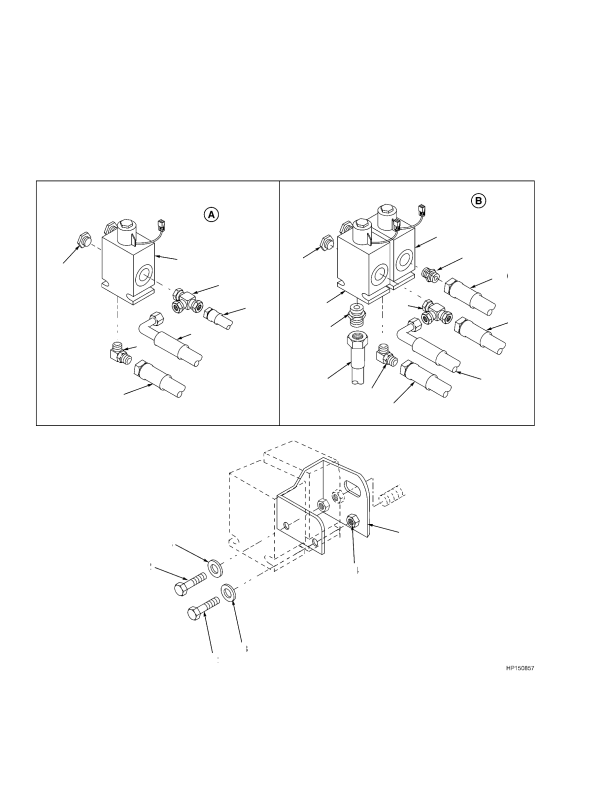 HYDRAULIC SOLENOID VALVE ATTACHING PARTS LIFT AND LOWERING INTERRUPT