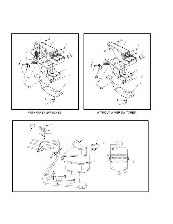 WINDOW WASHER AND ARMREST ASSEMBLY