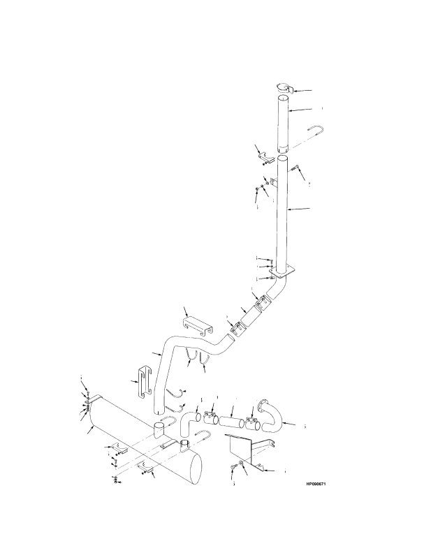 EXHAUST TIER I ENGINE (-> S/N E019E01964A)