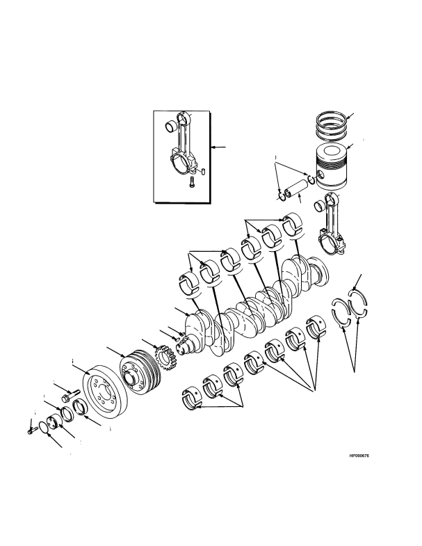 CRANKSHAFT AND PISTON TIER I ENGINE (-> S/N E019E01964A)