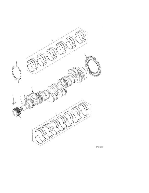 CRANKSHAFT AND MAIN BEARINGS TIER II ENGINE