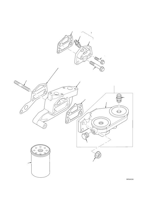 OIL FILTER AND ATTACHING PARTS TIER II ENGINE