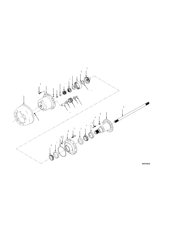 HUB AND SHAFT ASSEMBLY DRY BRAKE (-> S/N E019E02009A)