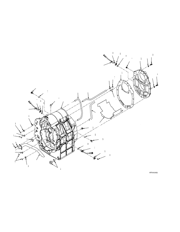 TRANSMISSION CASE (-> S/N F019E01593B (CUMMINS)) (-> S/N F019E01601B PERKINS)