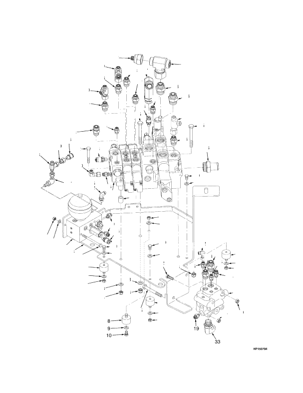 HYDRAULIC CONTROL VALVE AND ATTACHING PARTS