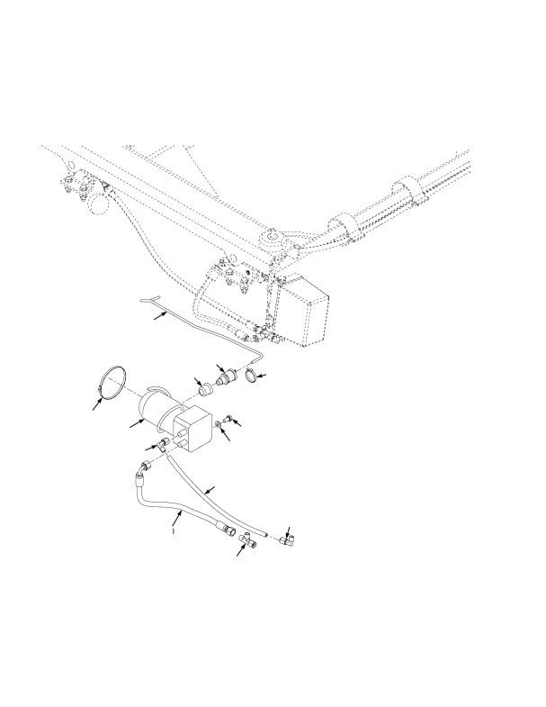 CAB TILT PUMP AND ATTACHING PARTS