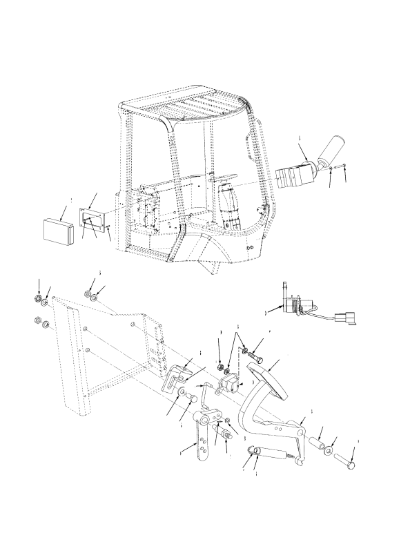 THROTTLE PEDAL LINKAGE FORWARD AND REVERSE LEVER