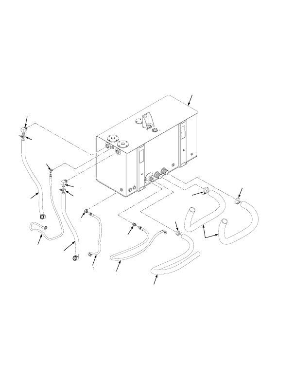 HYDRAULIC TANK AND ATTACHING HYDRAULIC HOSES