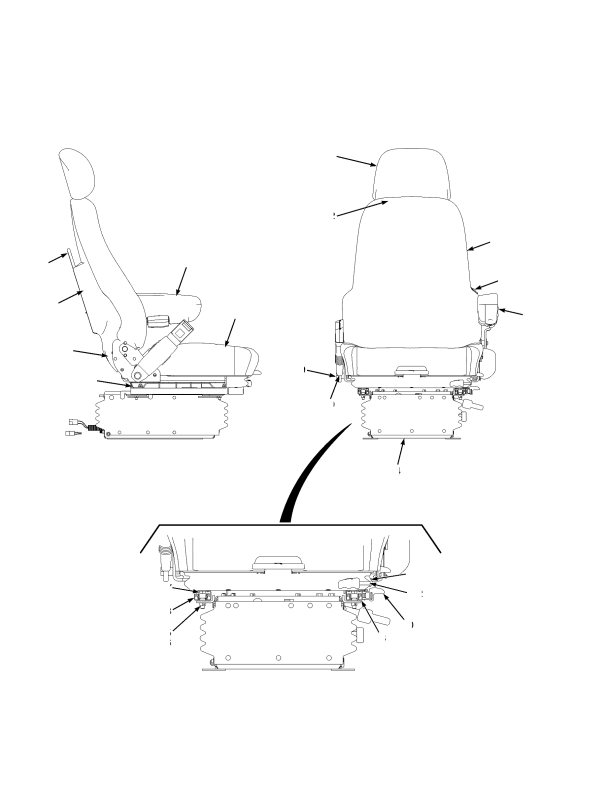 SEAT ASSEMBLY DELUXE SUSPENSION — CLOSED CAB ONLY