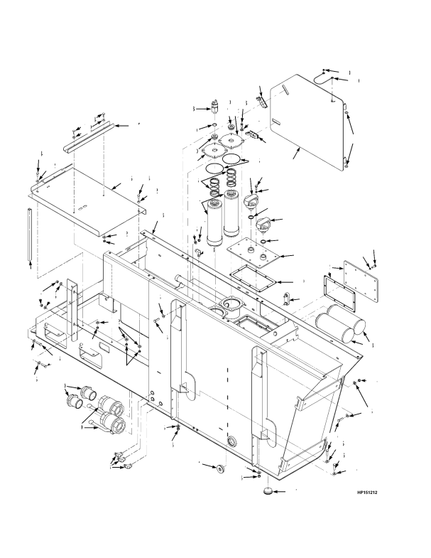 HYDRAULIC TANK AND ATTACHING PARTS