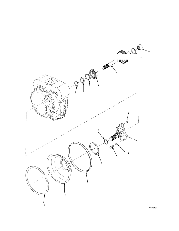 TRANSMISSION TURBINE SHAFT STATOR SUPPORT AND OIL BAFFLE