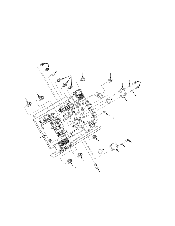 HYDRAULIC CONTROL VALVE AND ATTACHING PARTS DRY BRAKE THREE SLICES